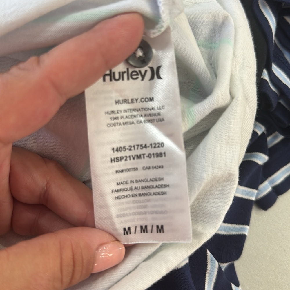 Hurley Coastal Dunes CTN Jersey Cotton Striped Polo Shirt.  Sz M - Picture 8 of 10